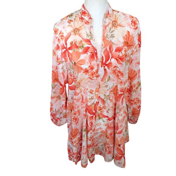 H&M V-Neck Balloon-Sleeved Feminine Romantic Summer Floral Flared Mini Dress S - Picture 1 of 16